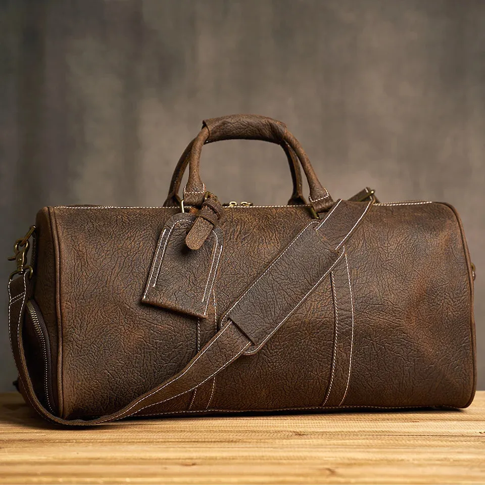 Genuine Leather Duffel Bag Travel Luggage Bag