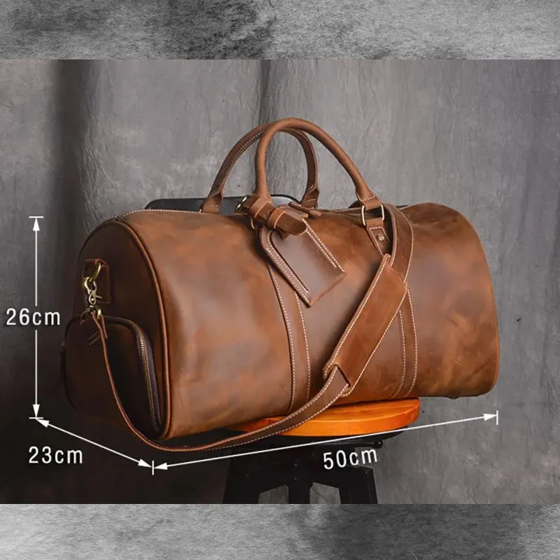 Genuine Leather Duffel Bag Travel Luggage Bag