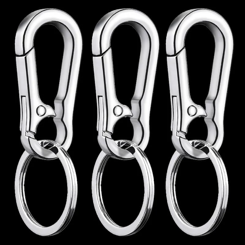 Giftready 3pcs Stainless Steel Gourd Buckle Keychain for Men