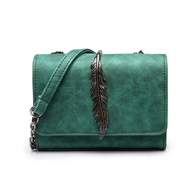 Herald Fashion Leaves Decorated Mini Flap Bag Suede PU Leather Small Women Shoulder Bag Chain Messenger Bag Autumn New Arrival