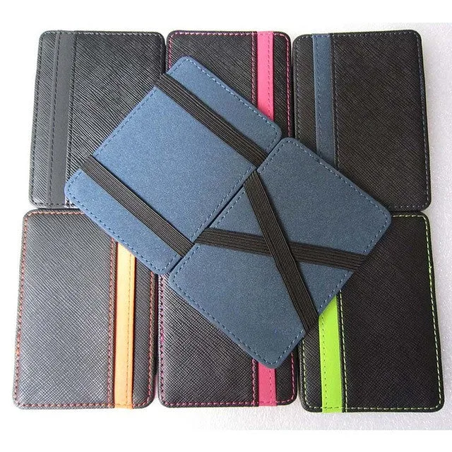 High quality men magic wallets Korea fashion mini men wallets small portable PU leather purse male card holder XF005