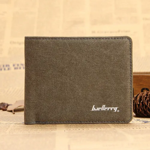 Hot Sale Fashion Men Wallets Quality Soft Linen Design Wallet Casual Short Style 3 Colors Credit Card Holder Purse Free Shipping