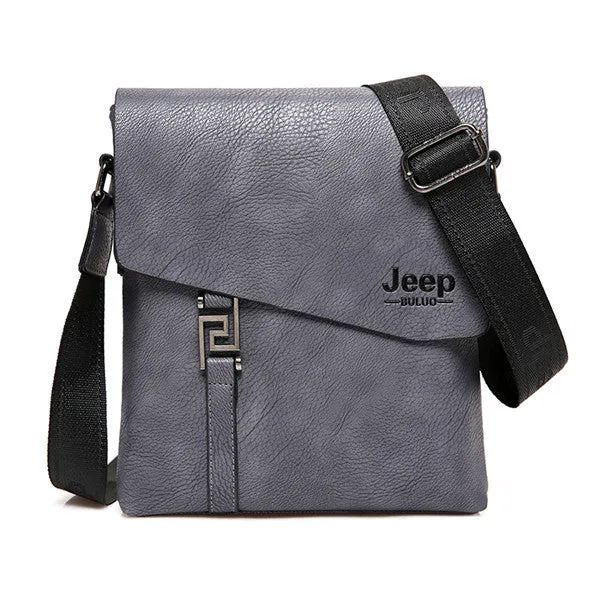 JEEP BULUO Fashion Men Bags Waterproof Cow Split Leather Messenger Bag Business Briefcase Crossbody Bags Male Shoulder Bag 5846