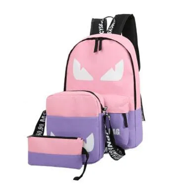 JOYPESSIE Sets girl Luminous women Backpacks Nylon School Bags fluorescence Backpack For Teenager Book bag mochila light bag