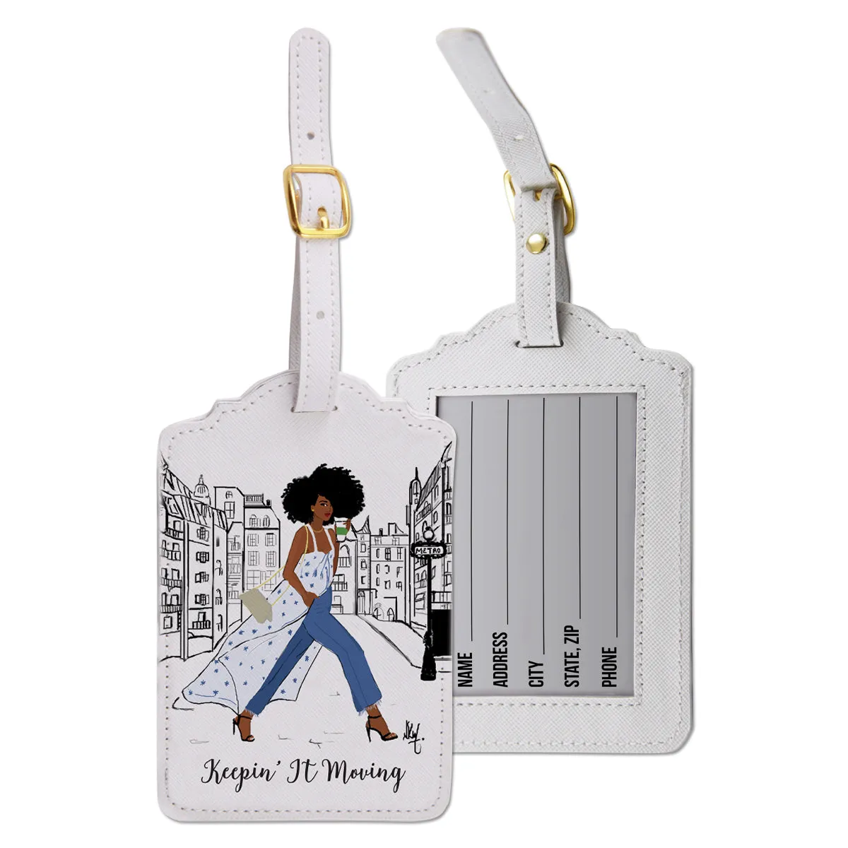 KEEPIN IT MOVING LUGGAGE TAG SET