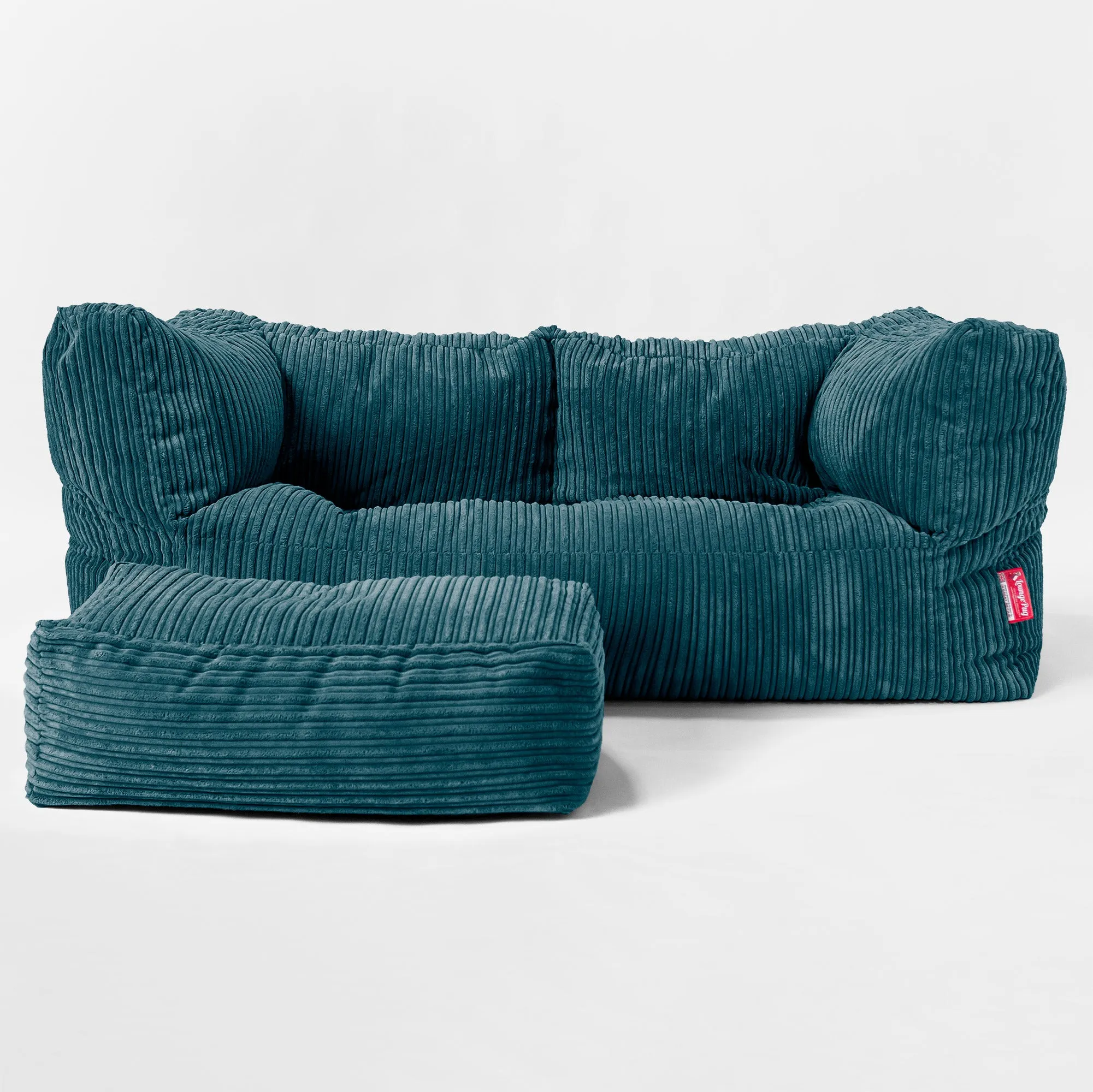 Kids Giant Albert Sofa 2 Seater 3-14 yr - Cord Teal Blue