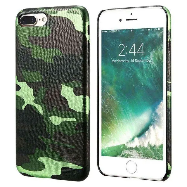 KISSCASE For iPhone 7 Case Military Camouflage Cool Men Leather Back Cover Case For iPhone 7 7 Plus For iPhone 6 6S Plus 5 5s SE