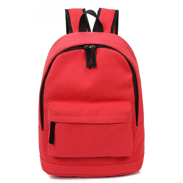 Korea Style Fashion Backpacks for Men and Women Solid Preppy Style Soft Back Pack Unisex School Bags Big Capicity Canvas Bag