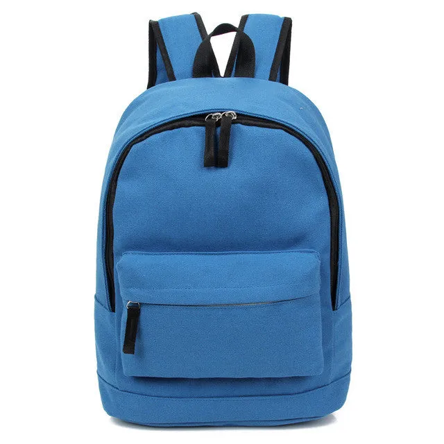 Korea Style Fashion Backpacks for Men and Women Solid Preppy Style Soft Back Pack Unisex School Bags Big Capicity Canvas Bag