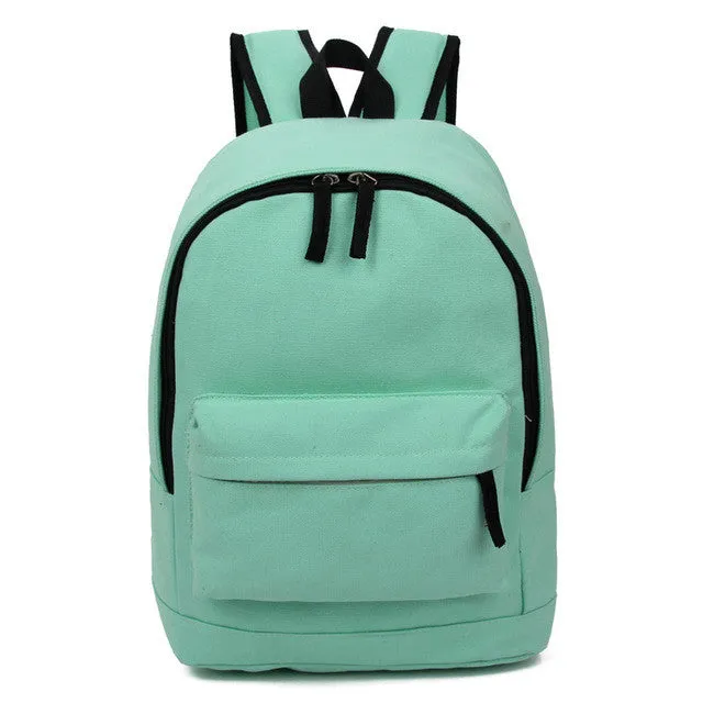 Korea Style Fashion Backpacks for Men and Women Solid Preppy Style Soft Back Pack Unisex School Bags Big Capicity Canvas Bag