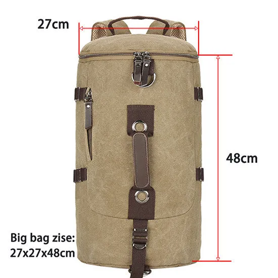 Large capacity man travel bag mountaineering backpack men bags canvas bucket shoulder bag 012