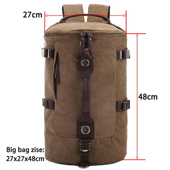 Large capacity man travel bag mountaineering backpack men bags canvas bucket shoulder bag 012