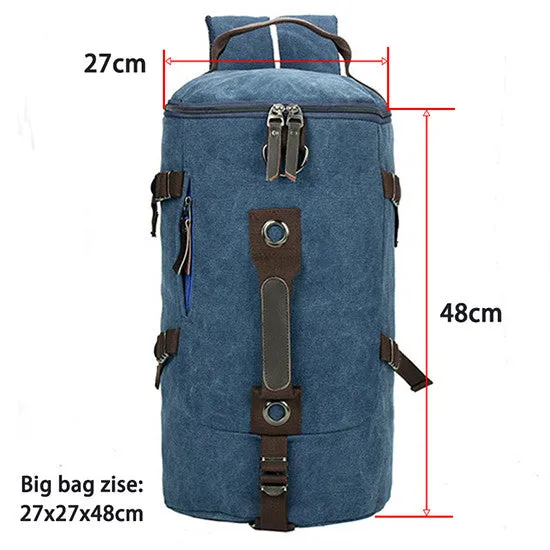 Large capacity man travel bag mountaineering backpack men bags canvas bucket shoulder bag 012