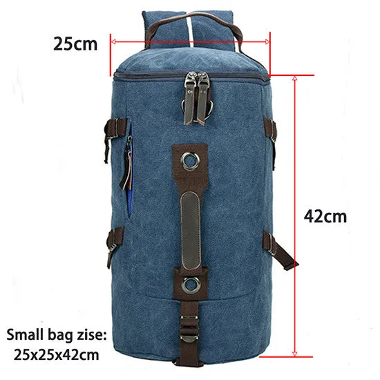 Large capacity man travel bag mountaineering backpack men bags canvas bucket shoulder bag 012