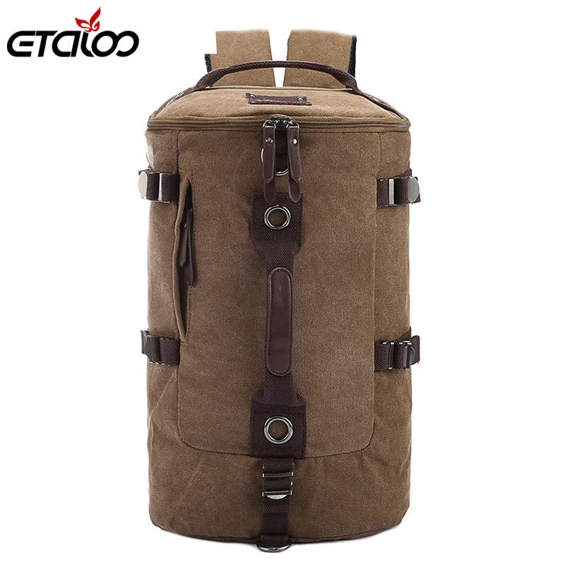 Large capacity man travel bag mountaineering backpack men bags canvas bucket shoulder bag 012