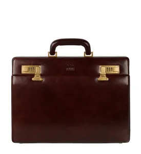 Leather Attaché Case Briefcase - Vendetta