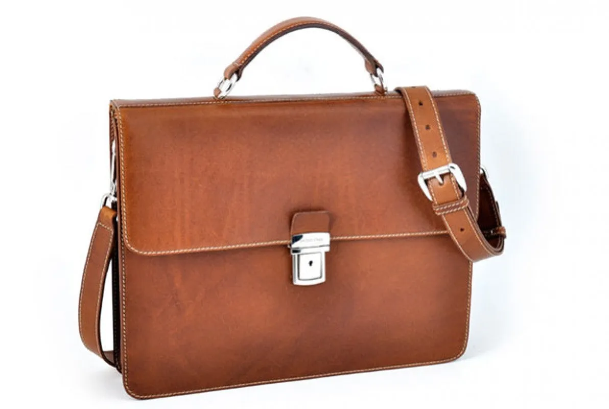 Leather Briefcase - The Forza - Ultra Slim - Terra