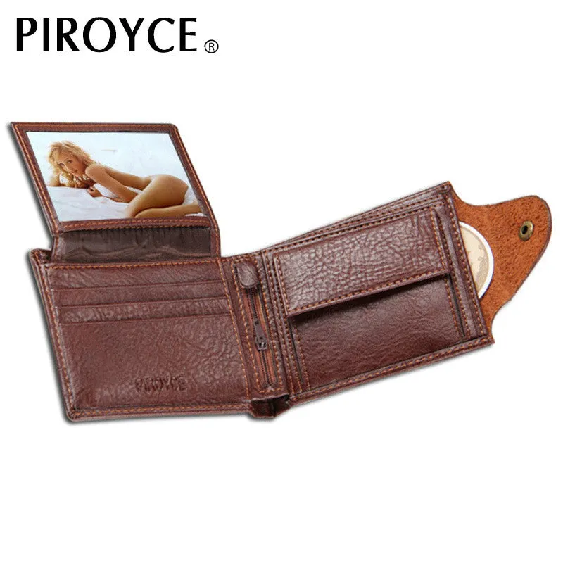 Leather wallet with coin pocket photo window men wallets quality guarantee zipper money bag hasp purse men small clutch