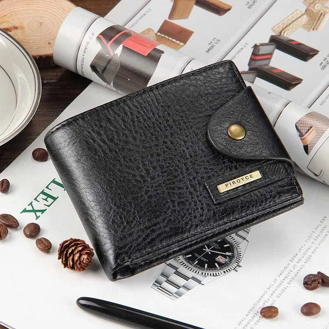 Leather wallet with coin pocket photo window men wallets quality guarantee zipper money bag hasp purse men small clutch