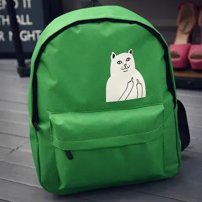 Lemon Kitten Japanese Cat Backpack For Women School Bag Canvas Teenage Girl Cartoon Backpack Mochila Escolar Women Backpack