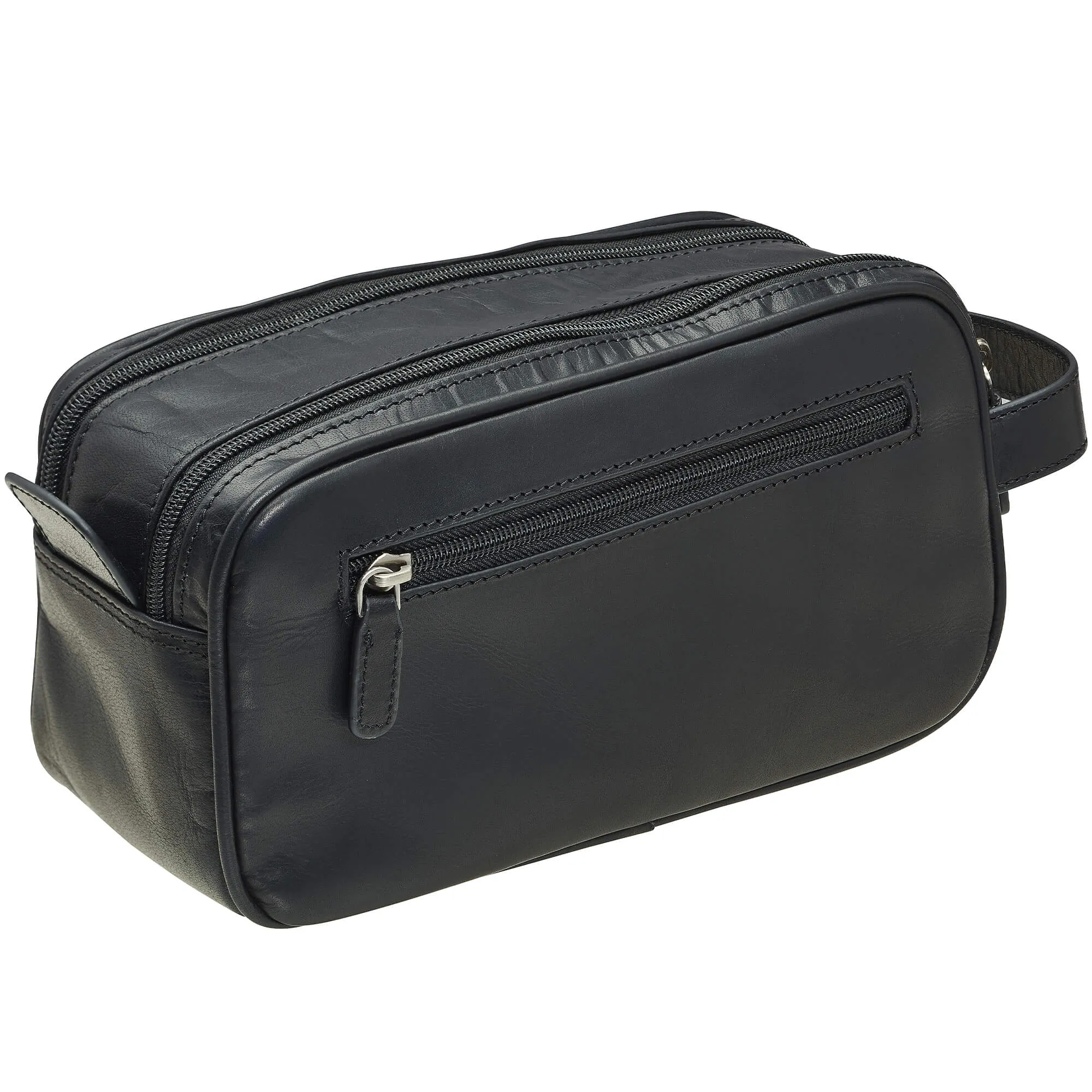 Mancini Buffalo Dual Top Zipper Toiletry Bag