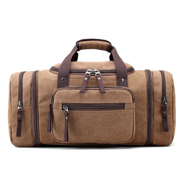 Men's Travel Bag Large Capacity  Handbag Luggage Travel Duffle Bags High Quality Canvas Weekend Bags Multifunctional Travel Tote