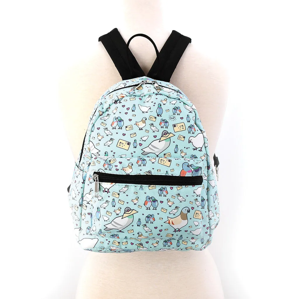 Mini Minty Blue Backpack - Carrier Pigeons