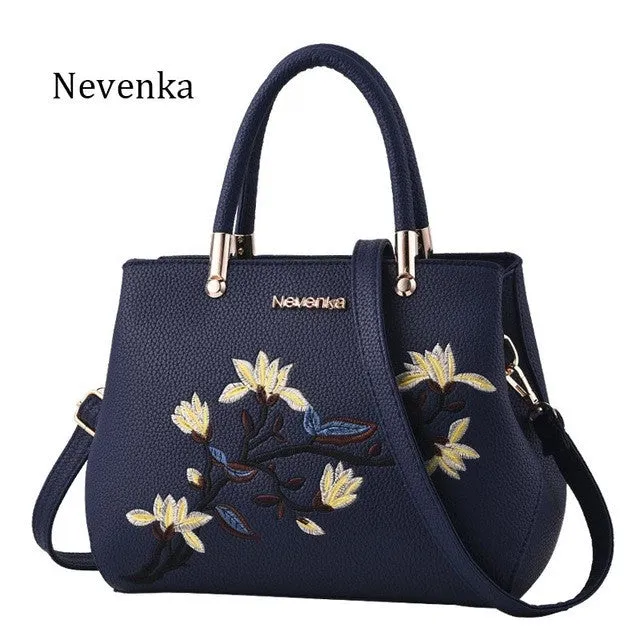 Nevenka Women Bag Zipper Embroidery Handbag Flower Bag Floral Tote Ladies Evening Strap Bags Colorful Female Messenger Bags Sac