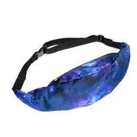 New 3D Colorful Waist Pack for Men Fanny Pack green leaves Style Bum Bag Women Money Belt Travelling Mobile Phone Bag