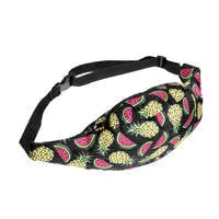 New 3D Colorful Waist Pack for Men Fanny Pack green leaves Style Bum Bag Women Money Belt Travelling Mobile Phone Bag