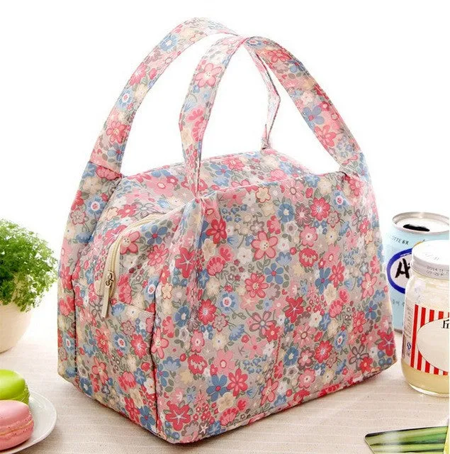 New Fashion Portable Insulated Canvas lunch Bag Thermal Food Picnic Lunch Bags for Women kids Men Cooler Lunch Box Bag Tote