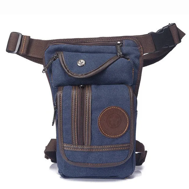 New Men's Canvas Drop Leg Bag Waist Fanny Pack Belt Hip Bum Military Travel Motorcycle Multi-purpose Messenger Shoulder Bags