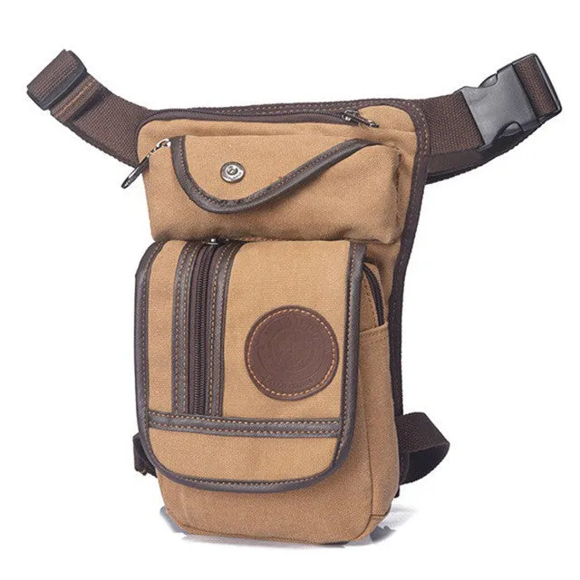 New Men's Canvas Drop Leg Bag Waist Fanny Pack Belt Hip Bum Military Travel Motorcycle Multi-purpose Messenger Shoulder Bags