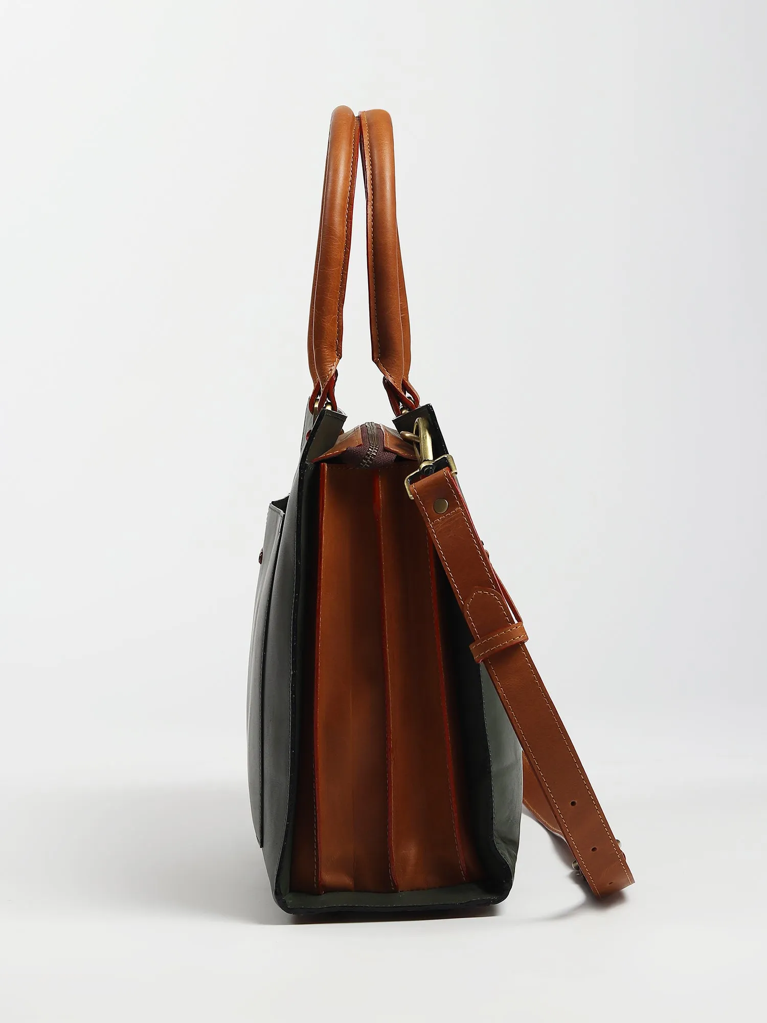 OLIVIA - LEATHER LAPTOP BAG  WITH LEATHER STRAP