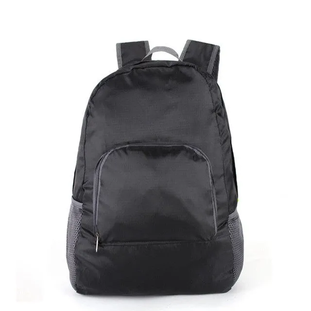 Portable Fashion casual Travel Backpacks Zipper Soild Nylon Back Pack Daily Traveling Women men Shoulder Bags Folding Bag 2016