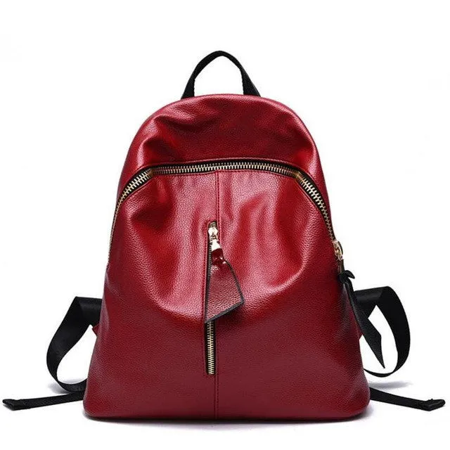 Sales Promotion!2017 New Travel Backpack Female Bags Korean Women Backpack Leisure Student Schoolbag Soft PU Leather Women Bag