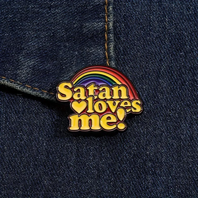 Satanic Love Me Brooch  Stylish Mens Accessory for Backpacks Hats  Clothes