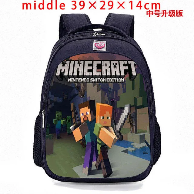 Student MineCraft Cartoon Backpack Boy Cartoon School Bags Hot Primary Backpack School Bags for Boys and Girl Mochila Sac A Dos