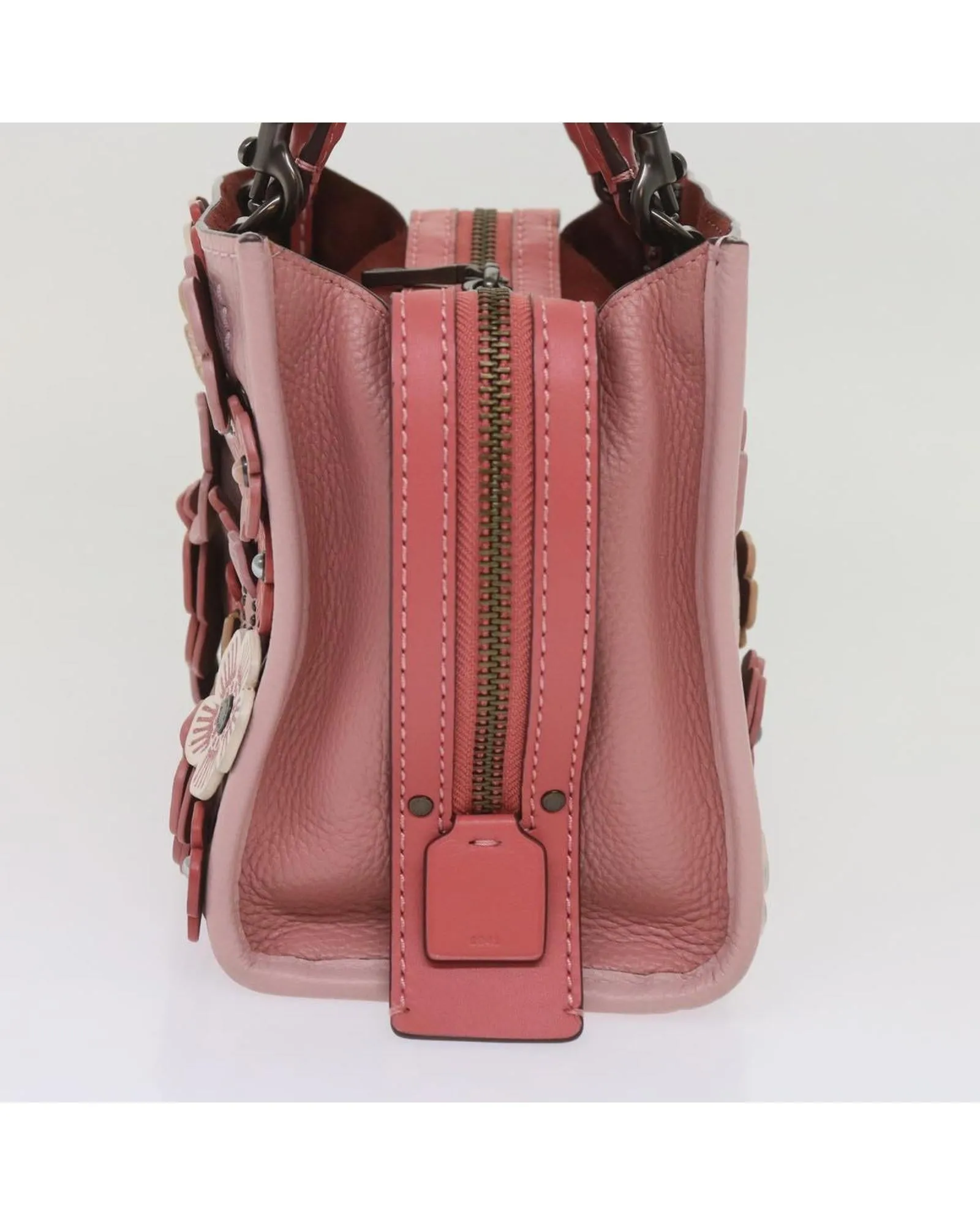 Tea Rose Applique Leather Rogue Bag