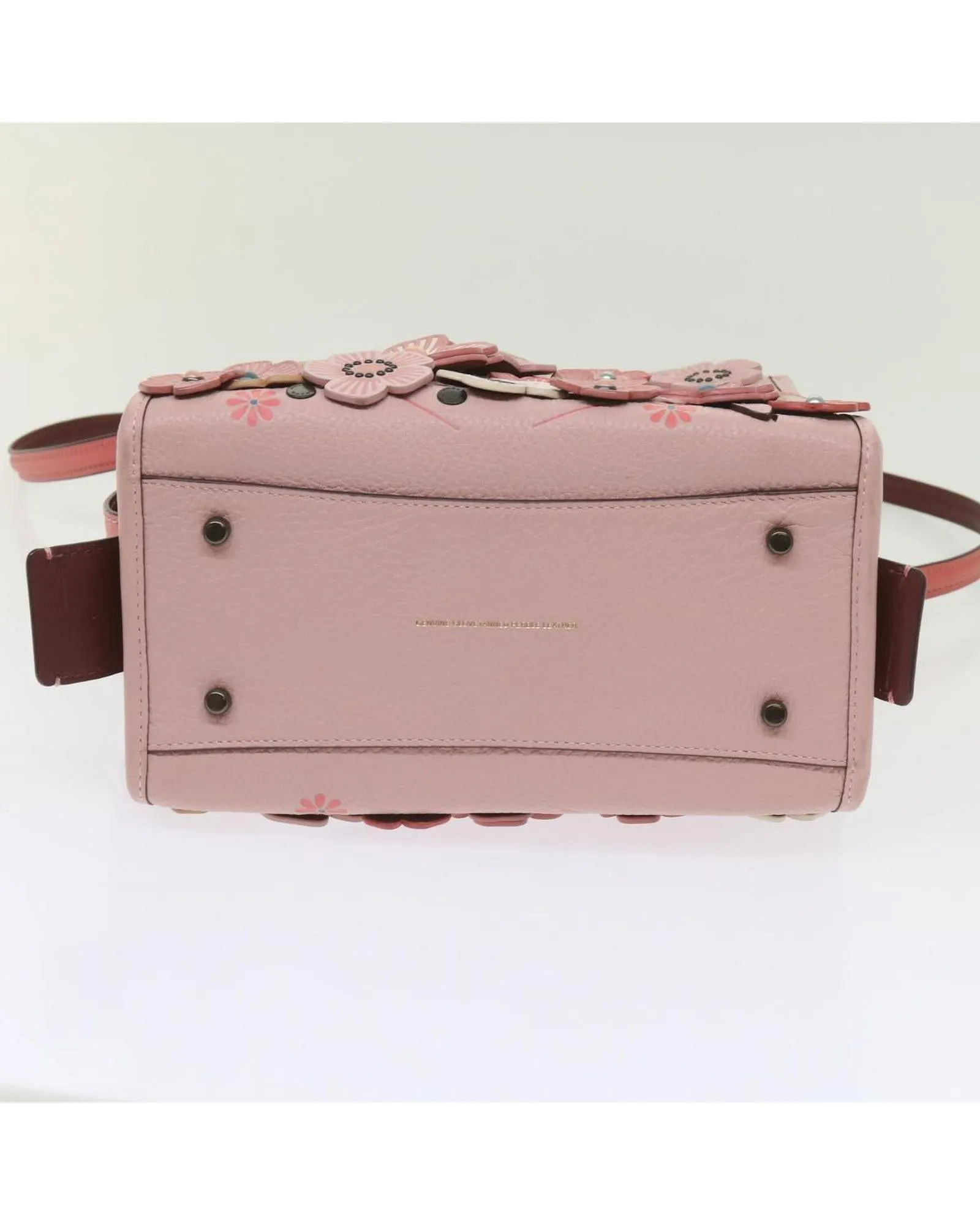 Tea Rose Applique Leather Rogue Bag