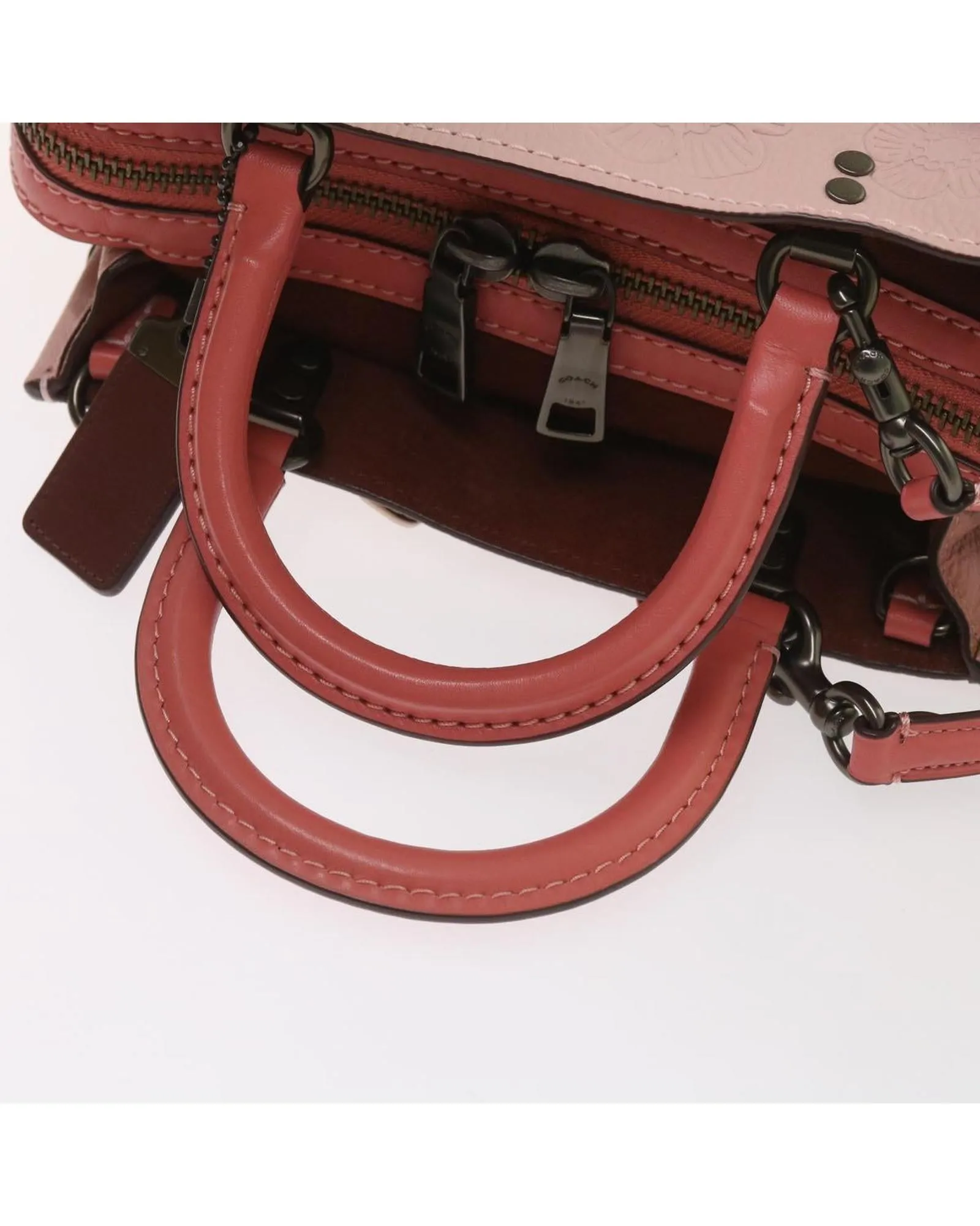 Tea Rose Applique Leather Rogue Bag