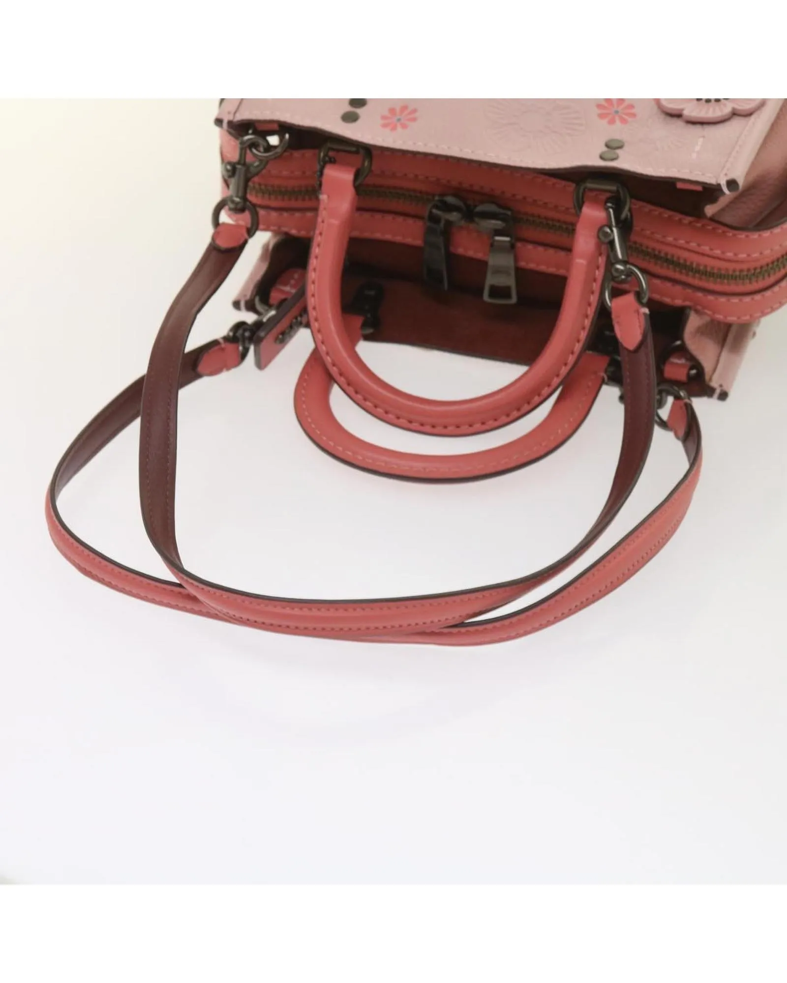 Tea Rose Applique Leather Rogue Bag