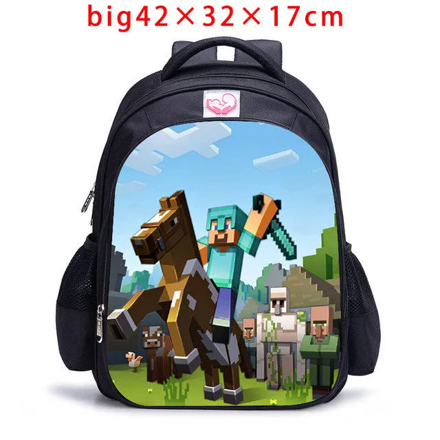 Teenager MineCraft Cartoon Backpack Boy Cartoon School Bags Hot Primary Backpack School Bags for Boys and Girl Mochila Sac A Dos