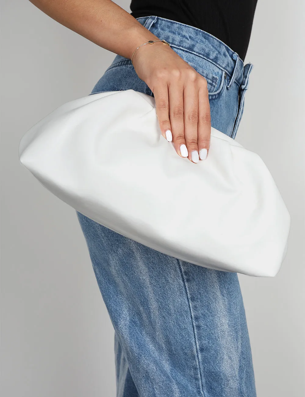 The Project Ecru Pu Clutch Bag