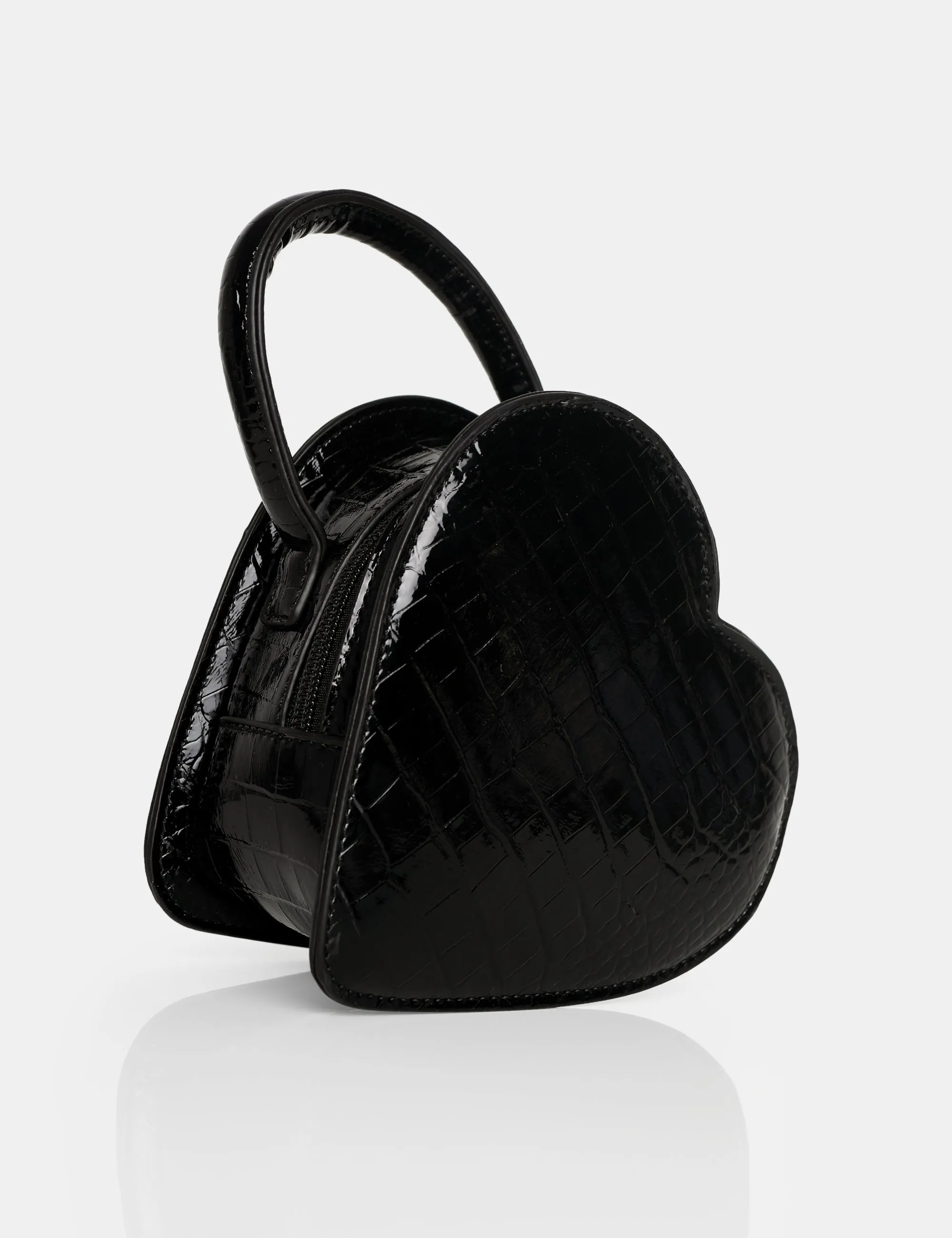 The Roux Black Croc Heart Grab Bag