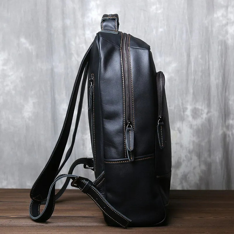 Top Layer Genuine Cow Leather Backpack Travel Backpack