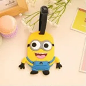 Travel Accessories Luggage Tag Suitcase Cartoon Style Cute Minions Cat Fashion Silicon Portable Travel Label