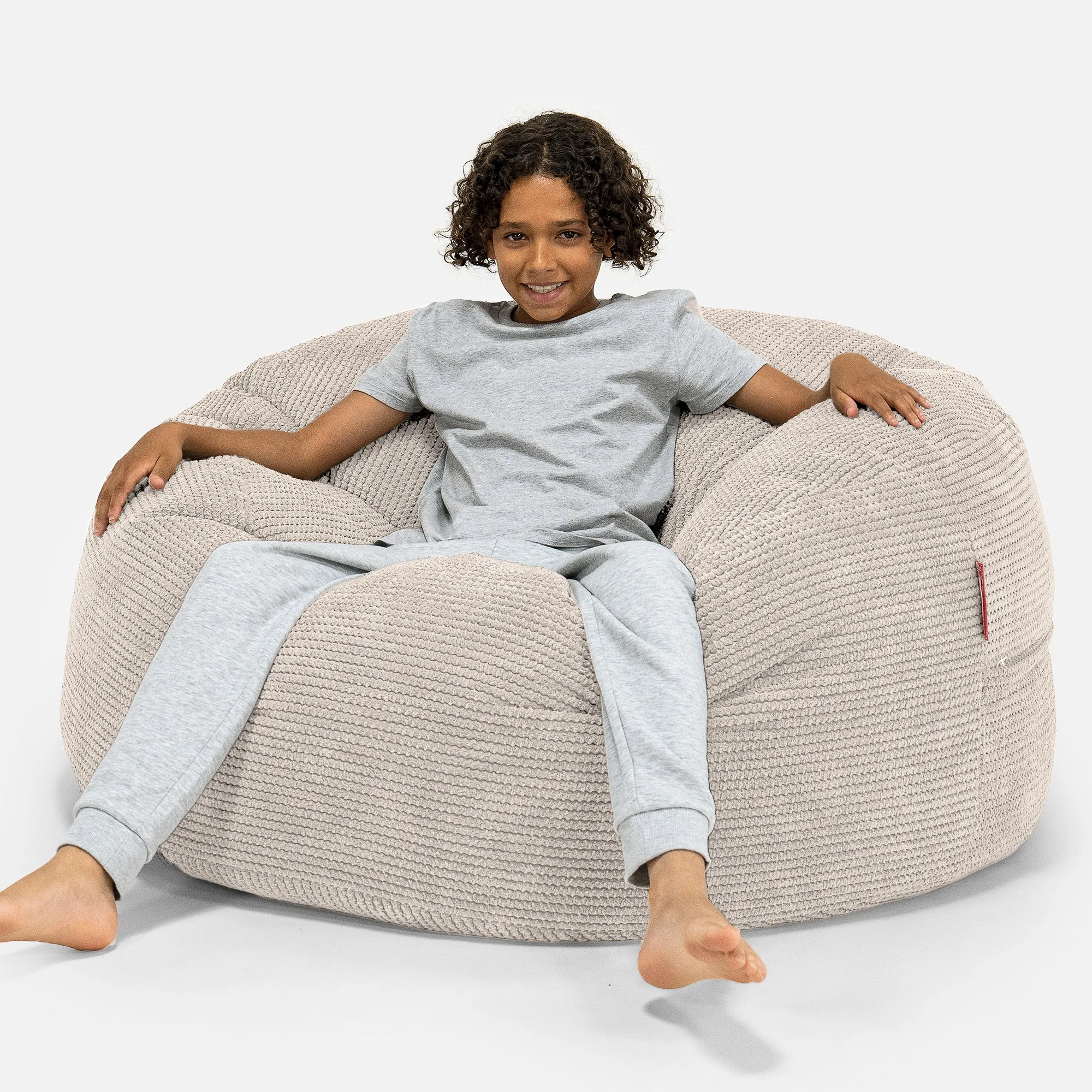 Ultra Comfy Kids Super Sized Bean Bag 6-14 yr - Pom Pom Ivory