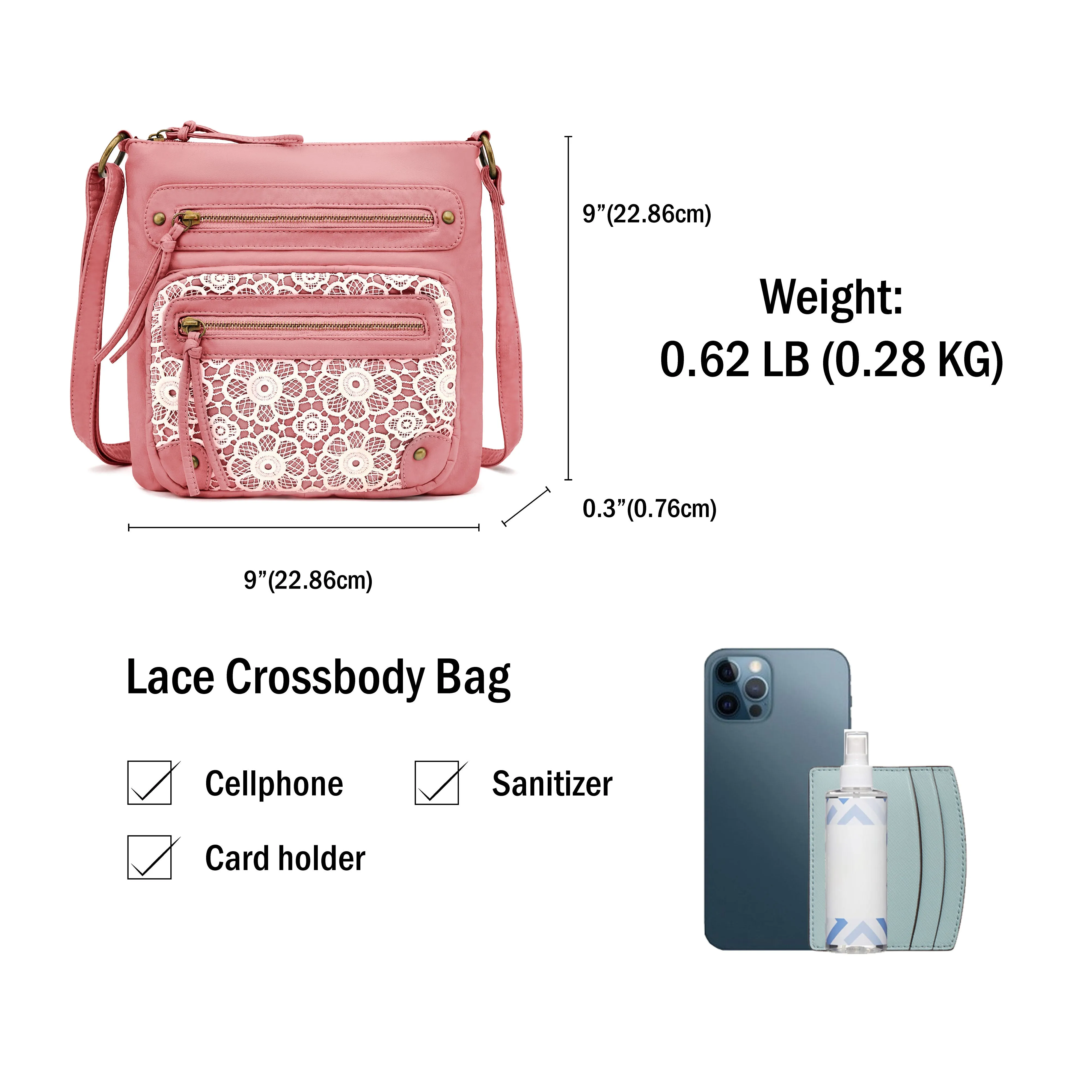 Ultra Soft Small Lace Crossbody, Shoulder Bag H1912