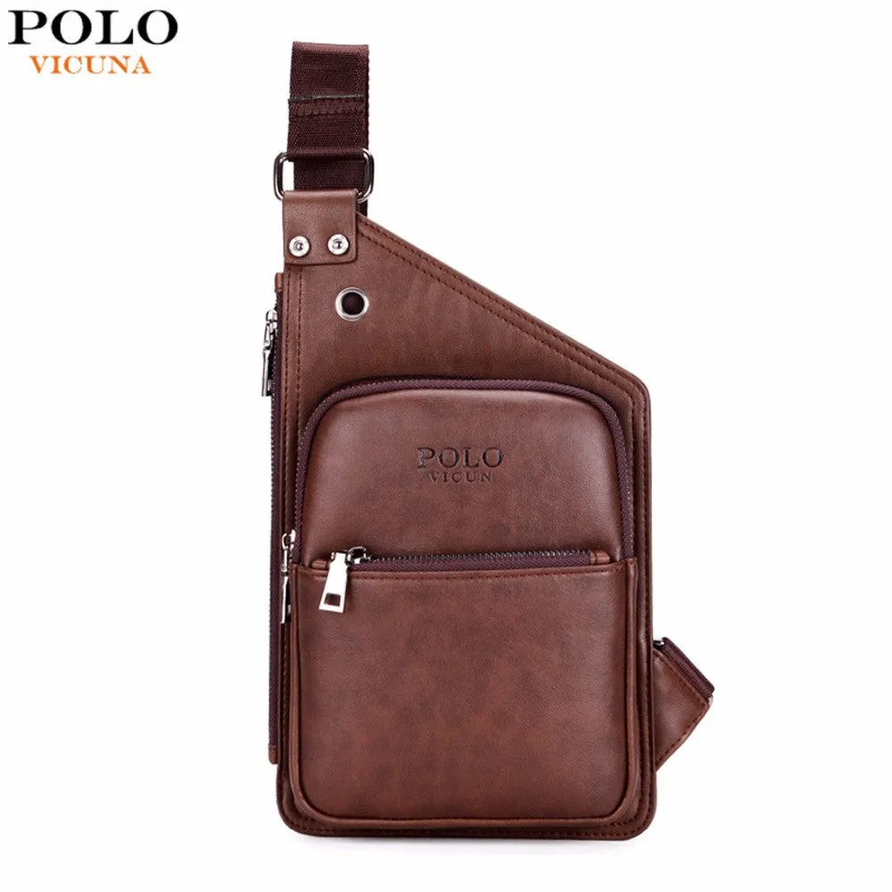 VICUNA POLO Famous Brand Casual Leather Men's Crossbody Bag Retro Antique Mens Leather Shoulder Bag Leisure Men Messenger Bags